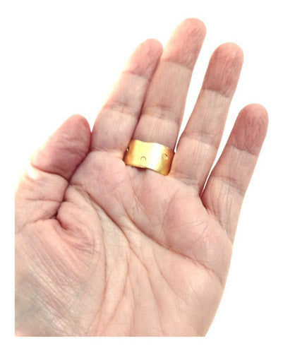 Anillo Lazo Dorado-Joyería Contemporánea--Talle: 11/21mm
