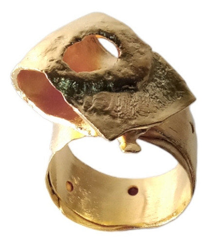 Anillo Lazo Dorado-Joyería Contemporánea--Talle: 11/21mm