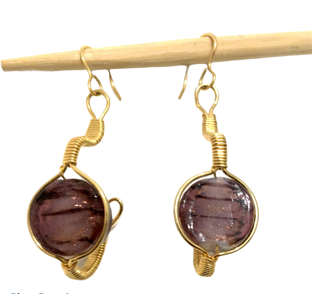 Aros Murano Purple - Piezas únicas