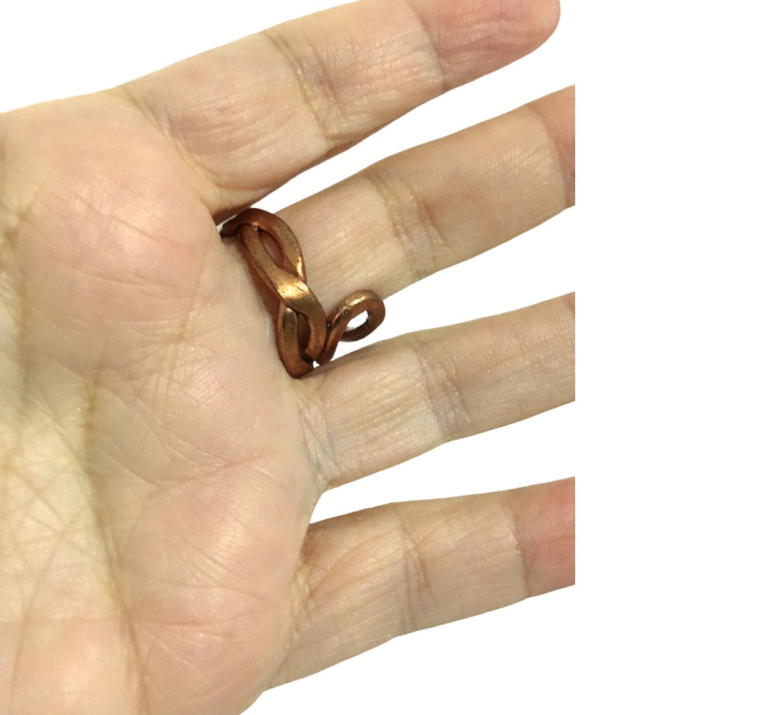 Anillo Trenzado Cobre - Joyas de Cobre -Talla: 8,5/18,5mm