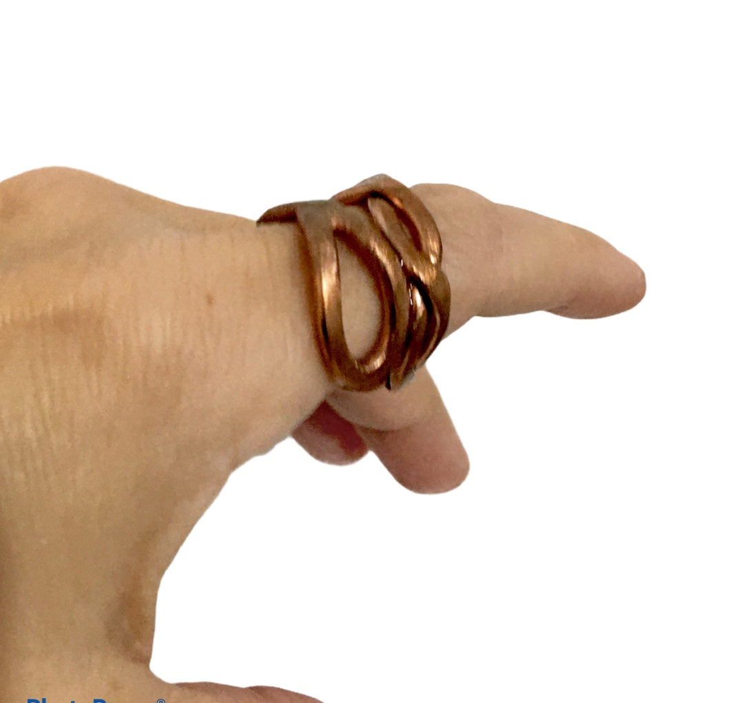 Anillo Trenzado Cobre - Joyas de Cobre -Talla: 8,5/18,5mm