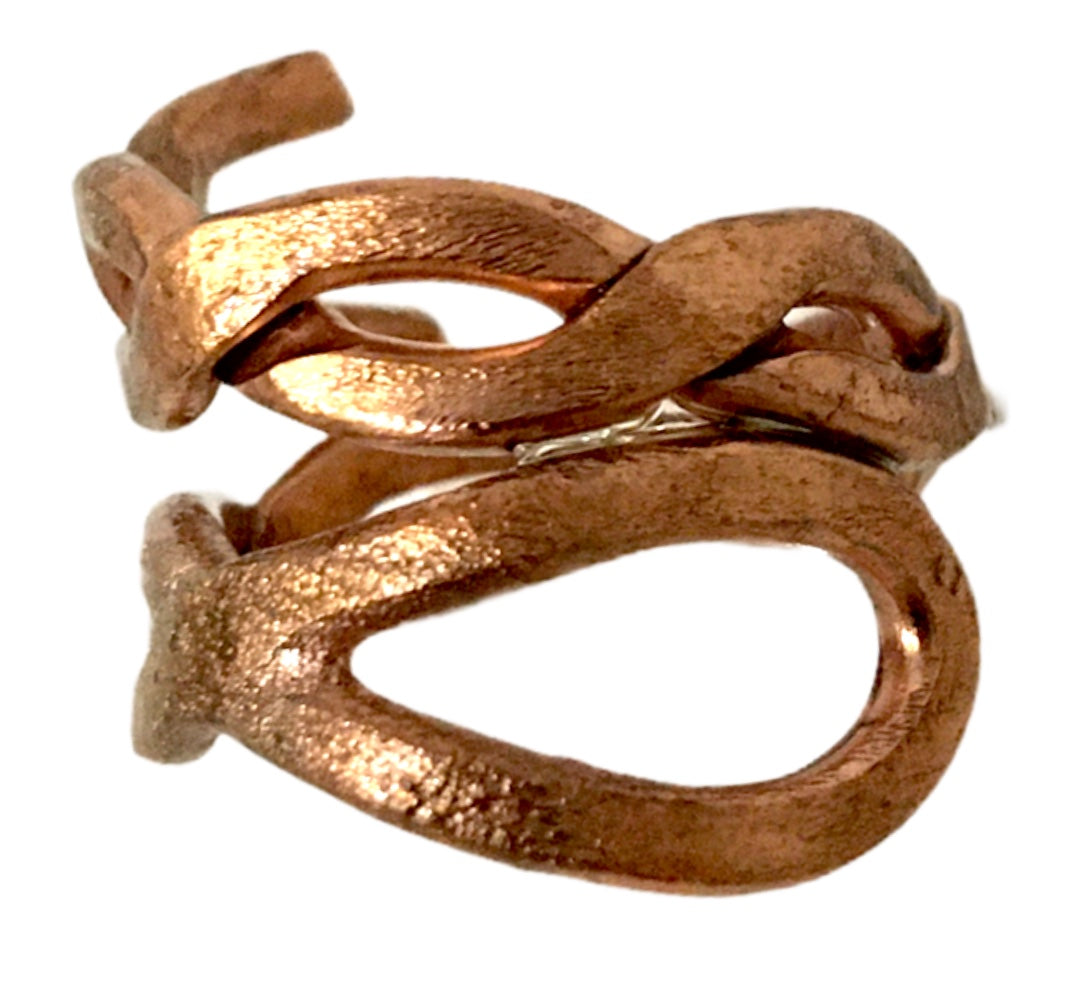 Anillo Trenzado Cobre - Joyas de Cobre -Talla: 8,5/18,5mm