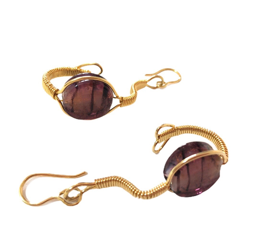 Aros Murano Purple - Piezas únicas