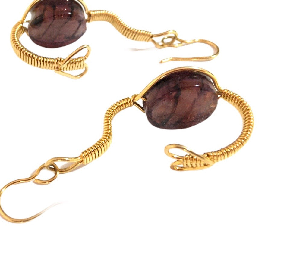 Aros Murano Purple - Piezas únicas