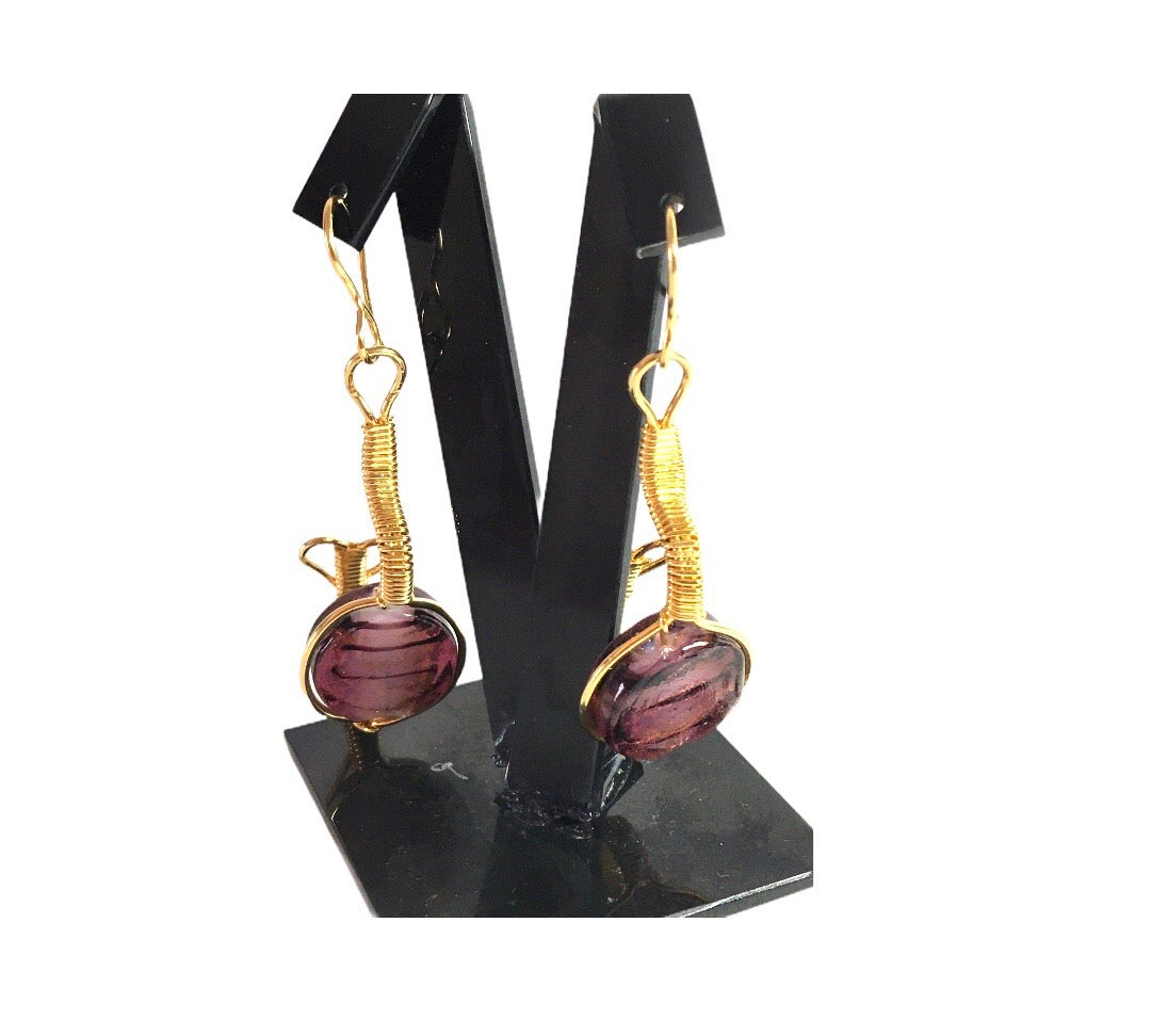 Aros Murano Purple - Piezas únicas