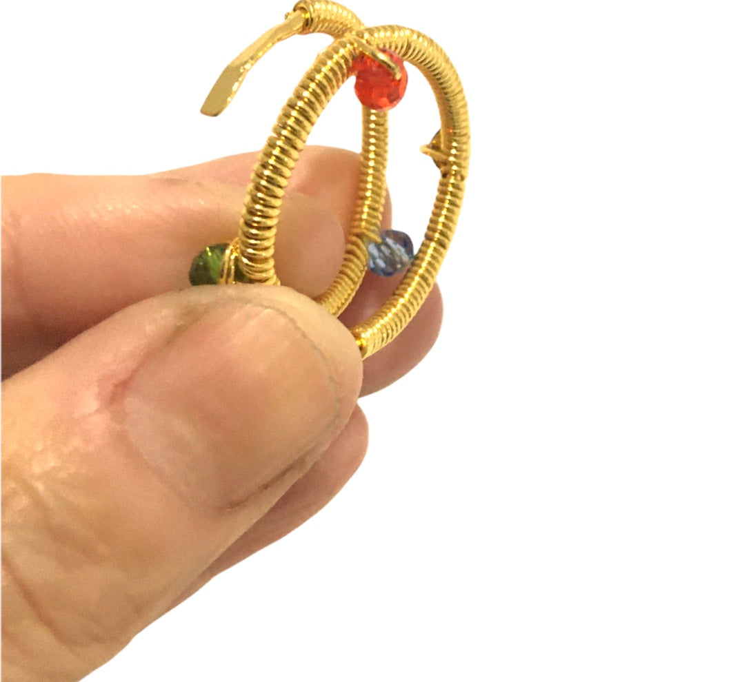 Anillo Doble Vuelta con Cristales-Joyería Contemporánea-Talle: 8,5/18,5mm