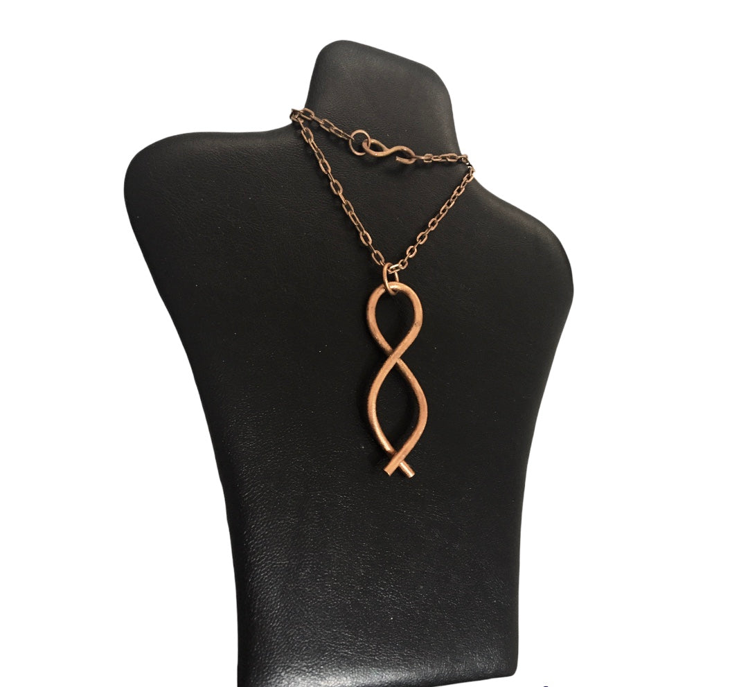Collar Colgante Infinito en Cobre - Joyería Artesanal Minimalista Hecha a Mano y Exclusiva-