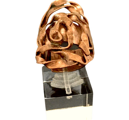 Anillo Flower Cobre - Joyería Contemporánea - Talle: 7/17mm