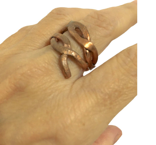 Anillo Trenzado Cobre - Joyas de Cobre -Talla: 8,5/18,5mm