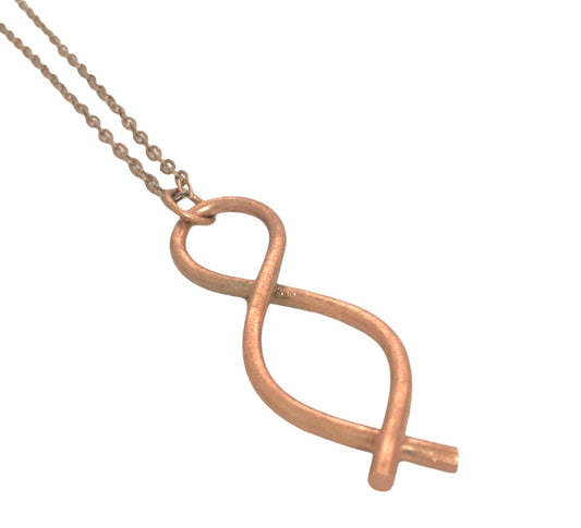 Collar Colgante Infinito en Cobre - Joyería Artesanal Minimalista Hecha a Mano y Exclusiva-