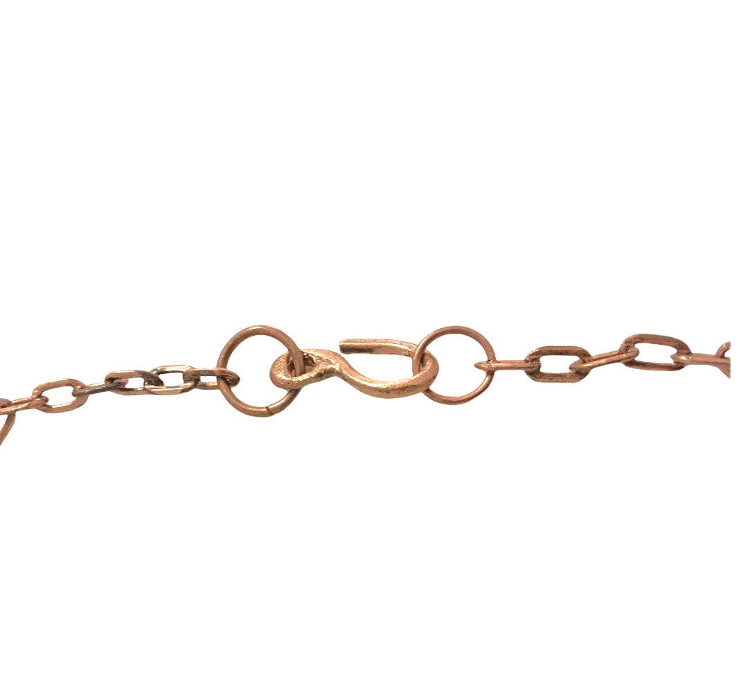 Collar Rosa Abstracta Con Dije Colgante en Cobre - Joyería Artesanal Hecha a mano Exclusiva