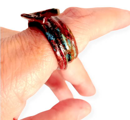 Anillo Rústico Terracota - Joyeria Fina - Talle: 5/16mm